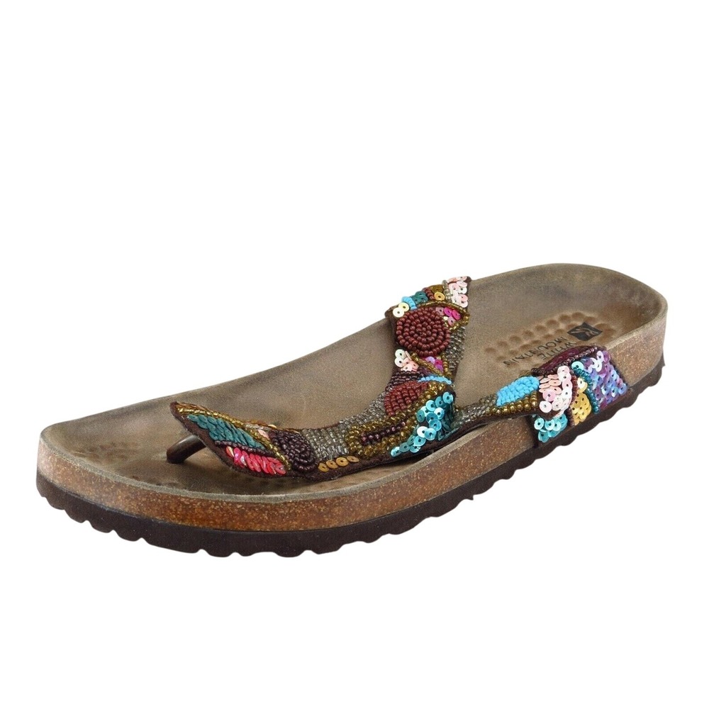 White Mountain Sz 7 M‎ Multicolor Thong Synthetic Women Sandals